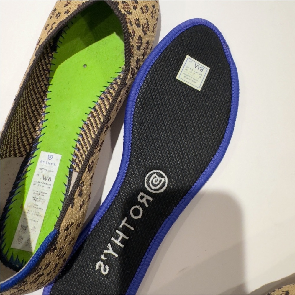 Rothy’s The Flat Round Retired Cheetah Leopard Mocha Spot Ballet Flats - Picture 5 of 6
